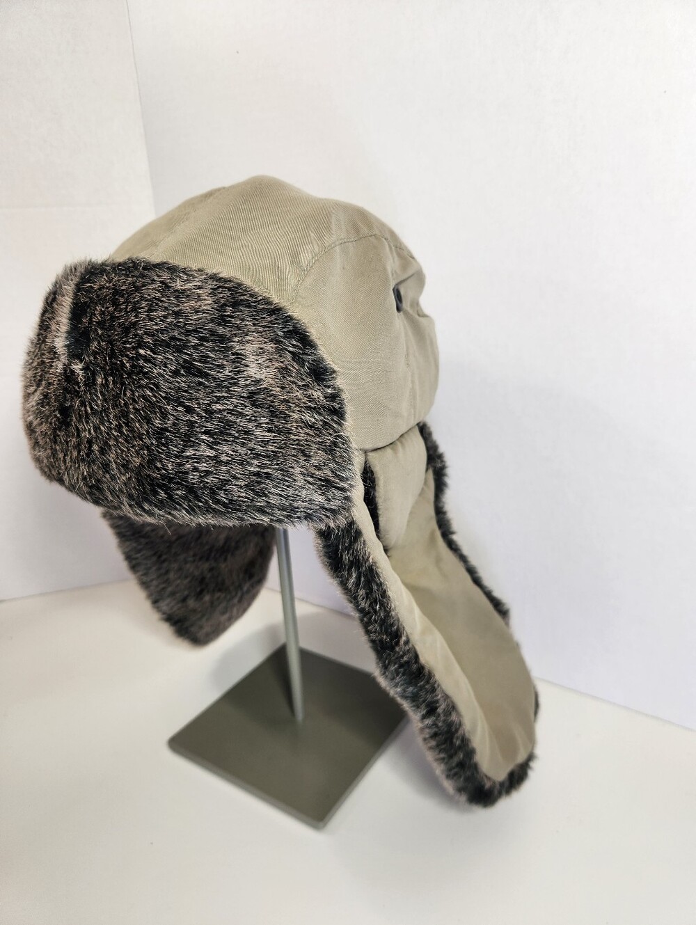 Weatherproof Trapper Hat Faux Fur-Lined Ear Flap Beige Gray Black Men's Size L
